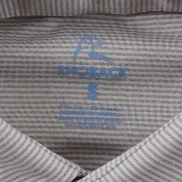 Rhoback Polo Shirt Mens Small Striped Performance Golf Casual - Picture 5 of 10